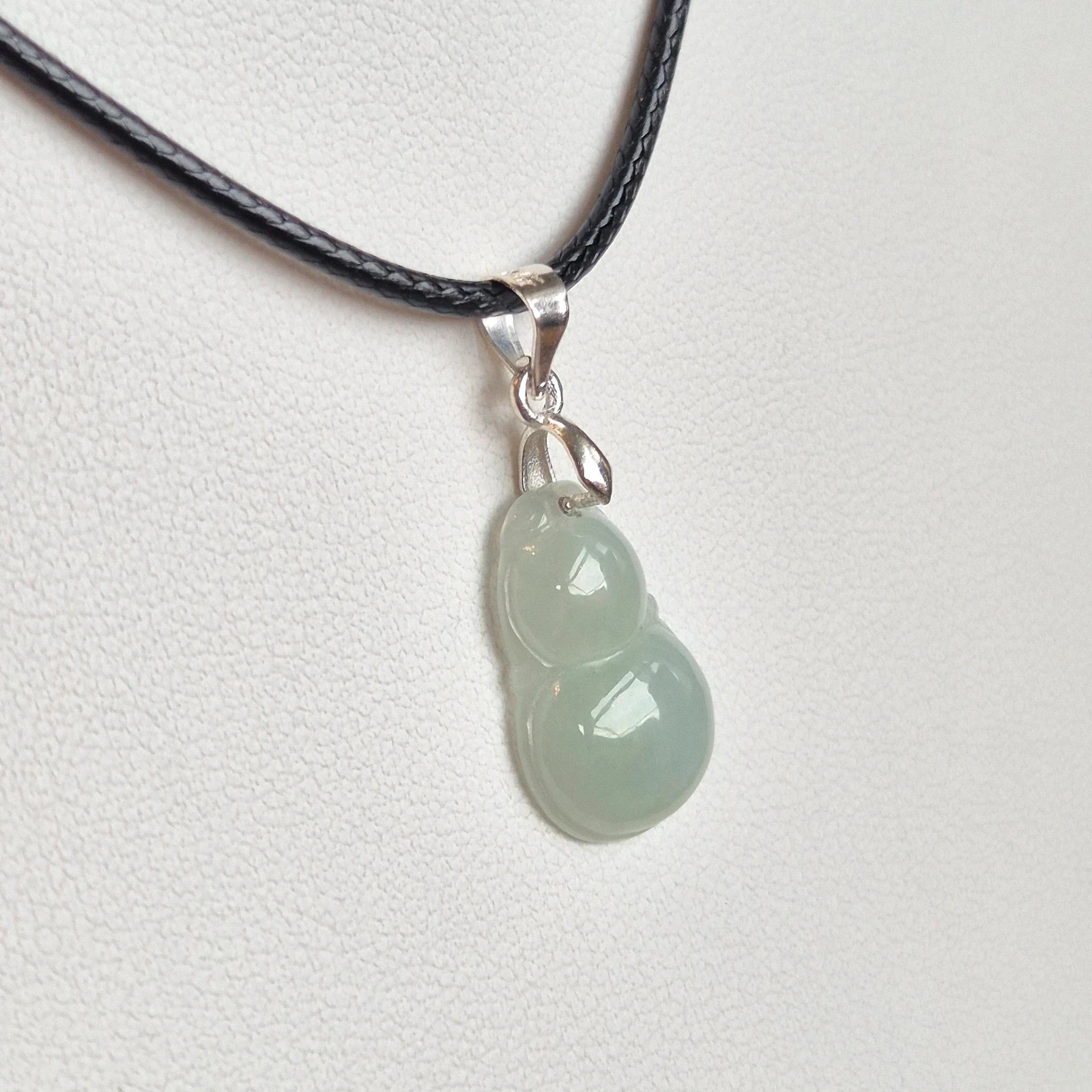 #Natural no tratado tipo A jadeíta jade colgante con baño de oro de 18k y collar – photo 3